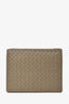 Bottega Veneta Brown Leather Intrecciato Flap Wallet on Chain