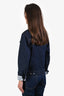 Christian Dior Dark Wash Denim Oblique Motif Lined Jacket Size 44
