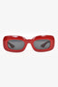 Khaite x Oliver Peoples Red Rectangle Sunglasses