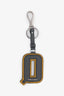 Prada Grey/Yellow Saffiano Leather 'Q' Key Chain