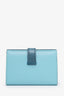 Hermès 2016 Bleu Atoll Tadelakt Bleu Petrol Lizard Béarn Compact Wallet