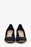 Christian Dior Black Neoprene Pointed Toe Wedge Pumps Size 36