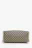 Gucci White/Brown Leather and Coated Canvas GG Supreme Medium Padlock Shoulder Bag
