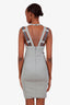 Gucci 2009 Grey Cowl Neck Metal Strap Detail Sleeveless Knee Length Dress Size XS