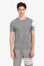 Moncler Grey Cotton Emblem T-Shirt Size S Mens