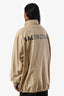 Balenciaga Beige Logo Printed Button Up Windbreaker Size 44