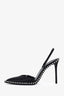 Alexander Wang Black Satin Studded Slingback Heels Size 41