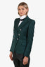 Balmain Green Padded Shoulder Lion Button Blazer Size 38