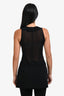 Pianoforte di Max Mara Black Sheer Silk Sleeveless Ruffle Blouse Size M