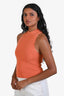 Frame Orange Ribbed Sleeveless Mick Neck Sweater Size S