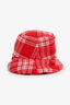 Miu Miu Red/White Virgin Wool Patterned Bucket Hat Size M