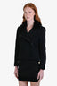 Prada Sport 2010 Black Beaver Fur Collared Jacket Size 46