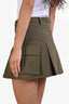The Frankie Shop Green Pleated Cargo Mini Skirt Size S