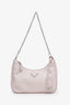 Prada Pink Re-Nylon Re-Edition Crossbody Bag with Chain & Pouch