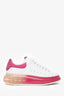 Alexander McQueen White/Pink Platform Sneakers Size 36.5