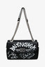 Balenciaga Black Grained Calfskin BB Graffiti Shoulder Bag