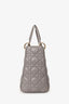 Christian Dior 2017 Grey Nappa Leather Medium Lady Dior With Strap