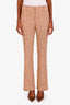 Chloe Beige/White Patterned Flared Trousers Size 42