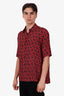 Fendi Black/Red FF Logo Print Short Sleeve Shirt Size 42 Mens