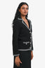 Maje Black Warp-Knit Jacket-Effect Cardigan Size 1
