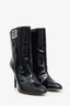 Versace Black Patent Leather Medusa Heeled Boots Size 39