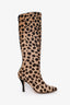 Manolo Blahnik Brown/Black Pony Hair Kitten Heel Knee High Boots Size 36.5