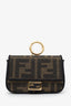 Bijou de sac Fendi Nano Baguette Jacquard FF 1974 Noir/Marron