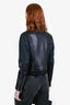 3.1 Phillip Lim Black/Green Leather Bomber Jacket Size 6