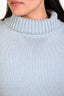 Jil Sander Blue Cashmere Knit Split Neck Turtleneck Sweater Size 40