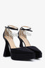Mach & Mach Black Satin Audrey 55 Pumps Size 39