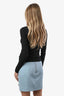 Toteme Black Jersey Overlapped Long Sleeve Top Size XXS