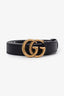 Gucci Black Leather GG Marmont Thin Belt