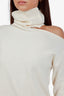 Paige Cream Wool Cold Shoulder Turtleneck Sweater Size XS