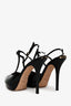 Christian Dior Black Patent T-Strap Peep-Toe Heels Size 41