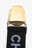 Pre-loved Chanel™ Black Nylon Elastic Logo Gold Metal Clip