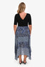 Maje Black/Blue Patterned Sleeve Maxi Dress Size 40