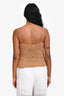 Staud Camel Cotton Blend Woven Knit 'Haze' Tank Top Size S