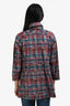 Pre-loved Chanel™ 2014 Red/Blue Tweed Printed Nylon Rain Jacket Size 36