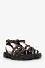 Celine Brown Leather Clea Triomphe Gladiator Flat Sandals Size 39