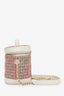 Pre-loved Chanel™ 2019 White Tweed Lambskin Timeless Vanity Cosmetic Case