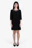 Dolce & Gabbana Black Crystal Collar Shift Dress Size 40