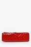 Pre-loved Chanel™ 2010 Red Patent Leather Chevron Maxi Flap
