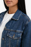 Burberry London Blue Denim Medium Wash Logo Jacket Size 4