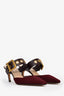 Christian Dior Burgundy Technical Fabric D-Dior Heels Size 38