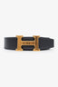 Hermès Grey/Green Leather Reversible H Buckle Belt
