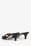 Salvatore Ferragamo Black Leather Logo Buckle Mules Size 6