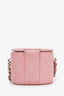 Pre-loved Chanel™ 2021 Pink Leather Mini Vanity Case Clutch Bag