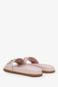 Valentino Pink Leather Chain Slides Size 36.5