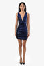 Alexandre Vautier Blue Sequin Mini Dress Size 38