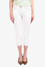 Miu Miu White Contrast Stitch Capri Jeans Size 28
